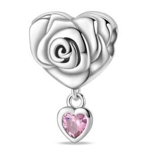 Eurocharms Strieborný Prívesok S925 Srdce z Ruže