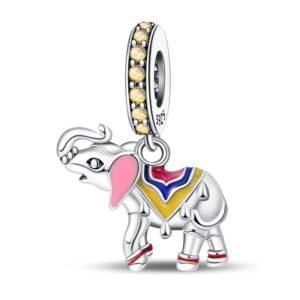 Eurocharms Strieborný Prívesok S925 Slon z Orientu