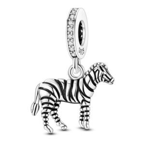 Eurocharms Strieborný Prívesok S925 Strieborná Zebra