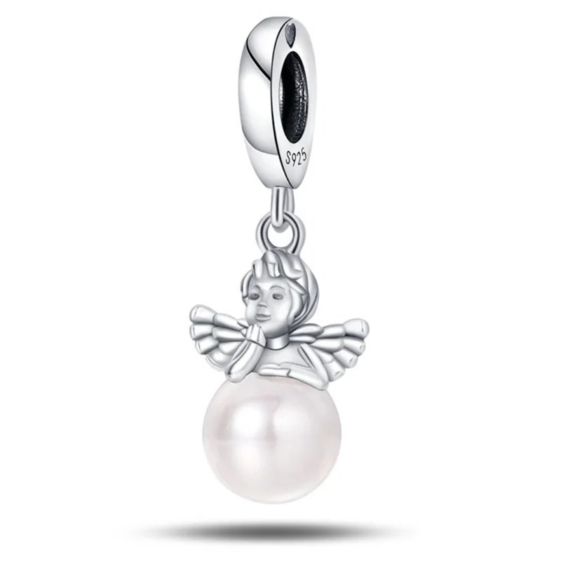 Strieborný prívesok S925 Anjel s Perlou