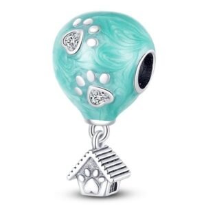 Strieborný prívesok S925 Psia Búda s Balónom