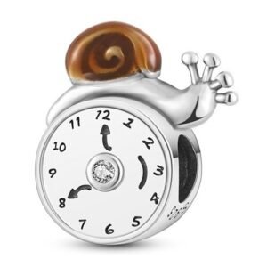 Strieborný prívesok S925 Slimák a hodiny