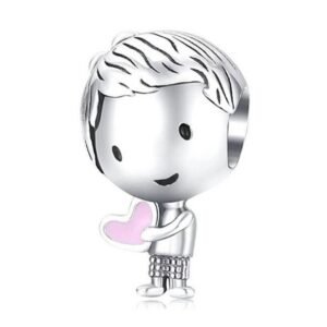 Strieborný prívesok S925 Strieborný Chlapec so Srdcom