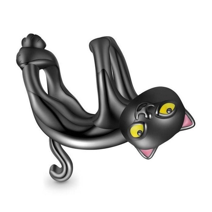 Strieborný prívesok S925 Čierna Mačka