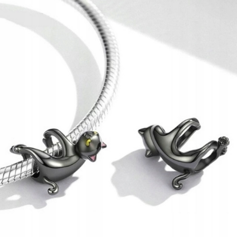 Strieborný prívesok S925 Čierna Mačka – Obrázok 2