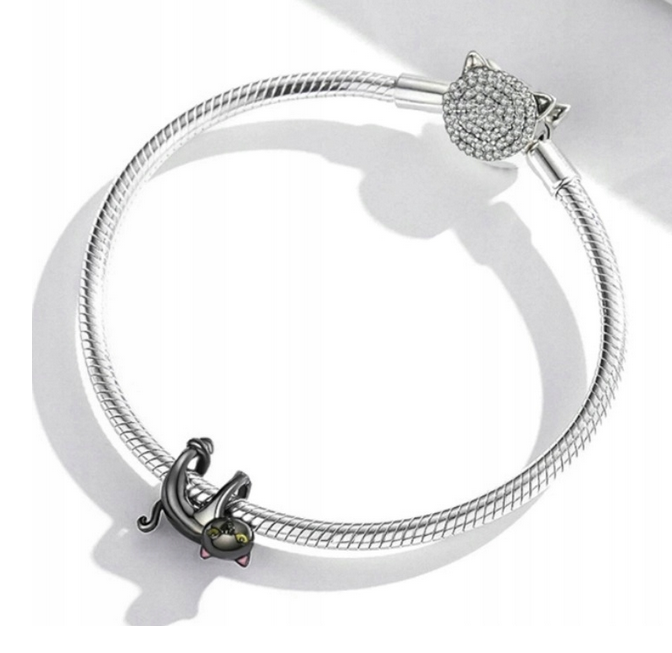 Strieborný prívesok S925 Čierna Mačka – Obrázok 3