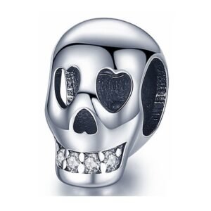 Strieborný prívesok S925 Lebka so Srdiečkami