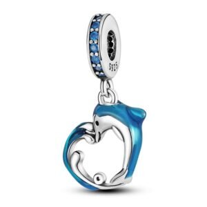 Strieborný prívesok S925 Delfín na Vlne