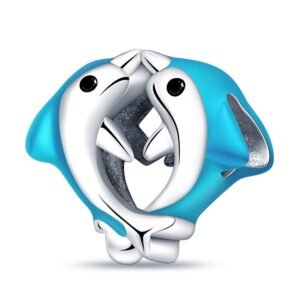 Strieborný prívesok S925 Dva Delfíny