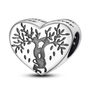 Eurocharms Strieborný prívesok S925 Srdce a rodokmeň