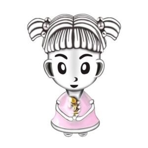 Strieborný prívesok S925 Dievča v Ružových Šatách