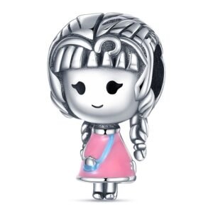 Strieborný prívesok S925 Dievča s Vrkočmi