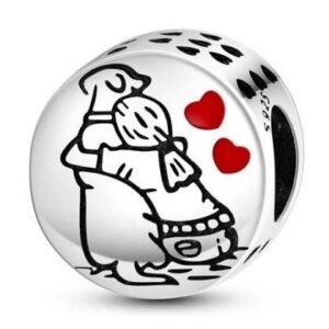 Strieborný prívesok S925 Strieborné Dievča a Pes