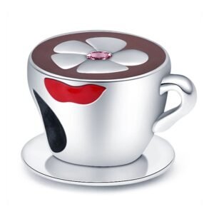 Strieborný prívesok S925 Strieborná Šálka na Kávu