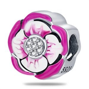 Strieborný prívesok S925 Fialový Kvet