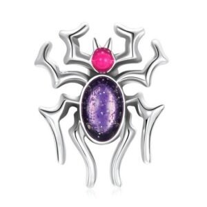 Strieborný prívesok S925 Fialový pavúk