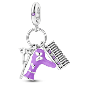 Strieborný prívesok S925 Kadernícke Nástroje - Fén, Hrebeň, Nožnice