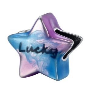 Eurocharms Strieborný prívesok S925 Farebná Hviezda Lucky