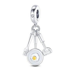 Strieborný prívesok S925 Vidlička, Panvica s Vajcom a Špachtľa