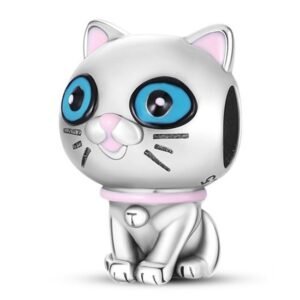 Strieborný prívesok S925 Mačiatko s Modrými Očami