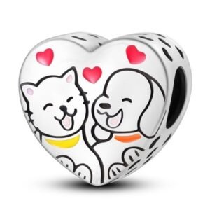 Strieborný prívesok S925 Mačka a Pes