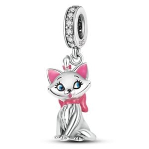 Strieborný prívesok S925 Mačka s Mašľou