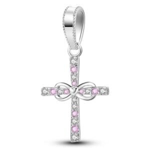 Strieborný prívesok S925 Kríž so Znakom Nekonečna