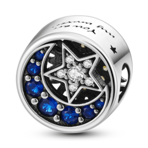 Strieborný prívesok S925 Strieborný Mesiac a Hviezda „You are my universe“