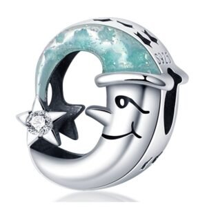 Strieborný prívesok S925 Mesiac s Čiapkou