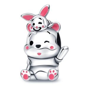 Strieborný prívesok S925 Macko Pú a Prasiatko