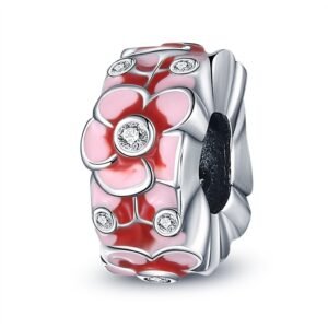 Strieborný Prívesok S925 Ružové Kvety