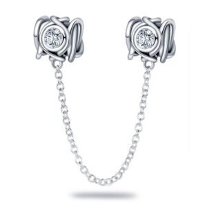 Eurocharms Strieborný prívesok S925 Bezpečnostná Retiazka Prelamovaný Separátor