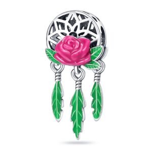 Strieborný prívesok S925 Lapč Snov s Ružou