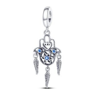 Strieborný prívesok S925 Lapač Snov a Ruka Fatimy