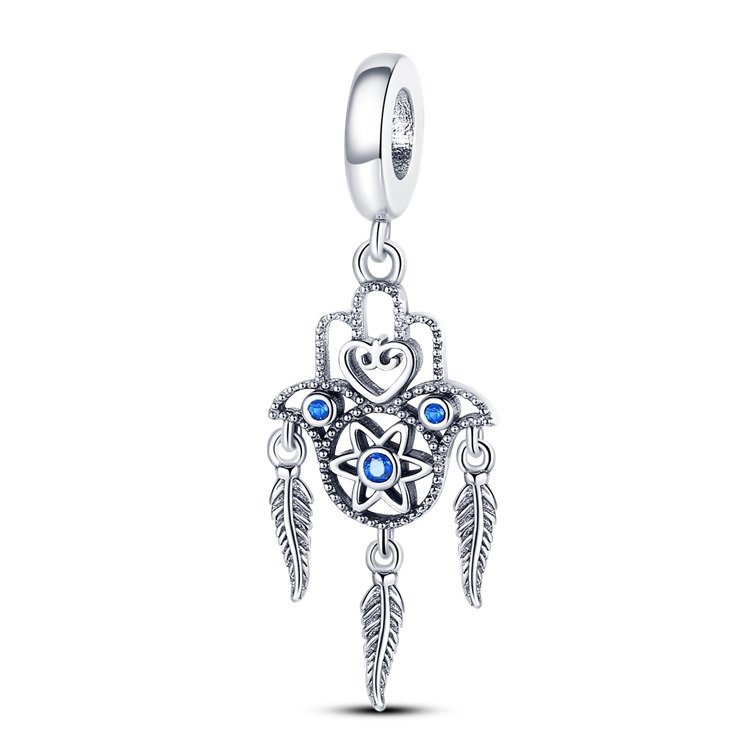 Strieborný prívesok S925 Lapač Snov a Ruka Fatimy