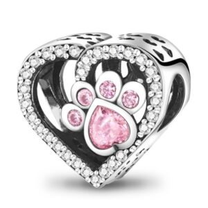 Strieborný prívesok S925 Srdce Psia Labka