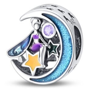 Eurocharms Strieborný prívesok S925 Lesná Víla na Mesiaci