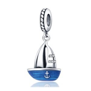 Strieborný prívesok S925 Loďka Plachetnica