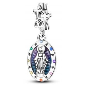 Eurocharms Strieborný prívesok S925 Medailón Panny Márie