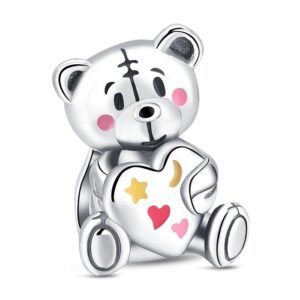 Strieborný prívesok S925 Medvedík so Srdiečkom