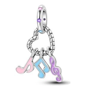 Eurocharms Strieborný prívesok S925 Hudobné Tóny a Husľový Kľúč