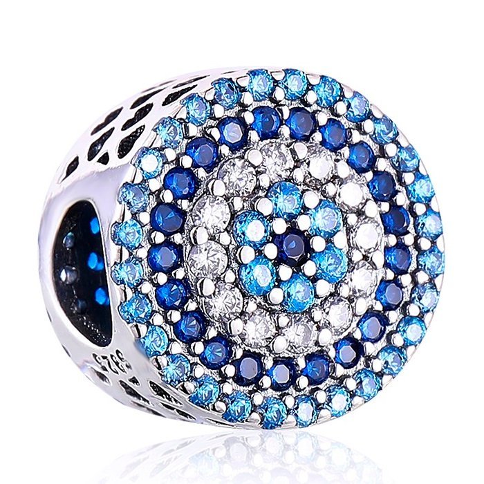 Eurocharms Strieborný Prívesok S925 Modrá Mandala s Kubickými Zirkónmi