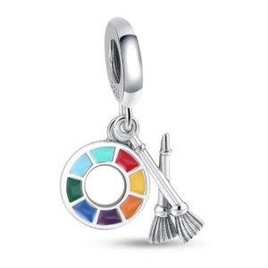 Strieborný prívesok S925 Maliarska Paleta, Štetce