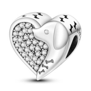 Strieborný prívesok S925 Srdce Strieborný Pes