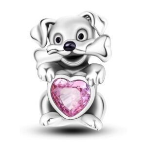 Eurocharms Strieborný prívesok S925 Pes s Kosťou