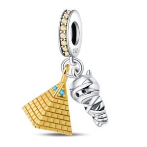Eurocharms Strieborný Prívesok S925 Egyptská Múmia, Pyramída