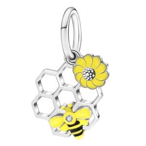 Strieborný prívesok S925 Medový Plást a Včela