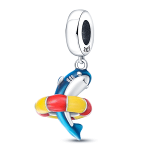 Strieborný prívesok S925 Žralok so Záchranným Kolesom