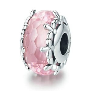 Eurocharms Strieborný prívesok S925 Strieborný s Ružovým Murano Sklom