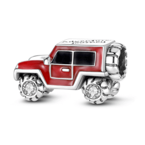 Strieborný prívesok S925 červený Džíp